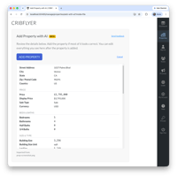 CRIBFLYER admin panel — review AI-extracted property details