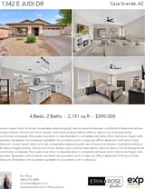 Printable PDF flyer of 1342 E Judi Dr. 4 Photos & Short Description