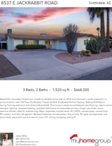 Printable PDF flyer of 8537 E Jackrabbit Rd. Main Photo & Short Description