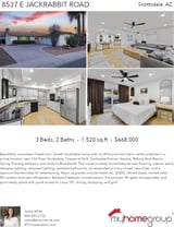 Printable PDF flyer of 8537 E Jackrabbit Rd. 4 Photos & Short Description