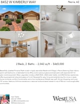 Printable PDF flyer of 8452 W Kimberly Way. 4 Photos & Short Description