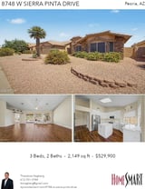 Printable PDF flyer of 8748 W Sierra Pinta Drive. Photos & Basic Info
