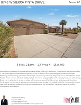 Printable PDF flyer of 8748 W Sierra Pinta Drive. Main Photo & Short Description