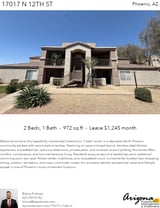 Printable PDF flyer of 17017 N 12th St, 2029. Main Photo & Short Description