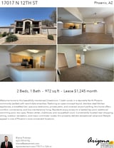 Printable PDF flyer of 17017 N 12th St, 2029. 4 Photos & Short Description