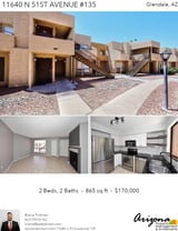 Printable PDF flyer of 11640 N 51ST Avenue #135. Photos & Basic Info