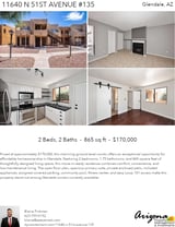 Printable PDF flyer of 11640 N 51ST Avenue #135. 4 Photos & Short Description