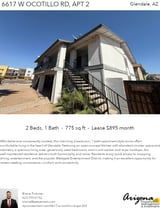 Printable PDF flyer of 6617 W Ocotillo Rd, APT 202. Main Photo & Short Description
