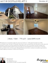 Printable PDF flyer of 6617 W Ocotillo Rd, APT 202. 4 Photos & Short Description