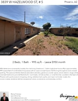 Printable PDF flyer of 3839 W Hazelwood St, # 5. Main Photo & Short Description