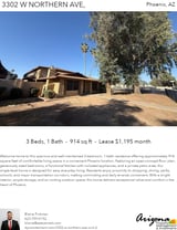 Printable PDF flyer of 3302 W Northern Ave, Unit 2. Main Photo & Short Description