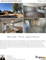 Printable PDF flyer of 3302 W Northern Ave, Unit 2. 4 Photos & Short Description