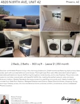 Printable PDF flyer of 4820 N 89th Ave, Unit 42. 4 Photos & Short Description