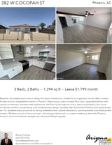 Printable PDF flyer of 382 W Cocopah St. 4 Photos & Short Description