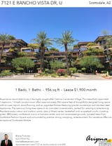 Printable PDF flyer of 7121 E Rancho Vista Dr, Unit 2009. Main Photo & Short Description