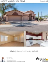 Printable PDF flyer of 3371 W Via Del Sol Dr. Photos & Basic Info