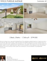 Printable PDF flyer of 9992 E Purdue Ave. 4 Photos & Short Description