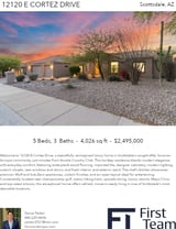 Printable PDF flyer of 12120 E Cortez Drive. Main Photo & Short Description