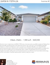 Printable PDF flyer of 26958 N 170th Ln. Main Photo & Short Description