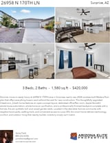 Printable PDF flyer of 26958 N 170th Ln. 4 Photos & Short Description