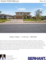 Printable PDF flyer of 7260 E Portobello Ave. Main Photo & Short Description