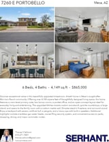 Printable PDF flyer of 7260 E Portobello Ave. 4 Photos & Short Description