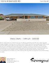 Printable PDF flyer of 10316 W Bayside Rd. Main Photo & Short Description