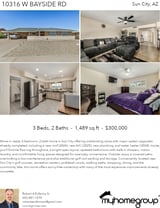 Printable PDF flyer of 10316 W Bayside Rd. 4 Photos & Short Description
