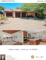 Printable PDF flyer of 17809 N 57th Pl. Photos & Basic Info