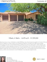 Printable PDF flyer of 17809 N 57th Pl. Main Photo & Short Description