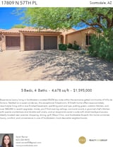 Printable PDF flyer of 17809 N 57th Pl. Main Photo & Short Description