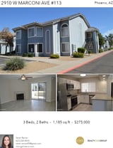 Printable PDF flyer of 2910 W Marconi Ave #113. Photos & Basic Info