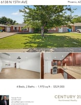 Printable PDF flyer of 6138 N 15th Ave. Photos & Basic Info