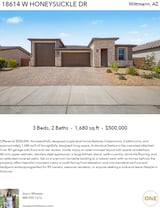 Printable PDF flyer of 18614 W Honeysuckle Dr. Main Photo & Short Description