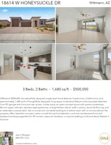 Printable PDF flyer of 18614 W Honeysuckle Dr. 4 Photos & Short Description