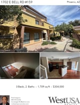 Printable PDF flyer of 1702 E Bell Rd #159. Photos & Basic Info