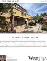Printable PDF flyer of 1702 E Bell Rd #159. Main Photo & Short Description