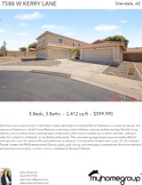 Printable PDF flyer of 7588 W Kerry Ln. Main Photo & Short Description