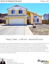 Printable PDF flyer of 8935 W Windsor Ave. Main Photo & Short Description