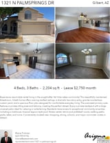 Printable PDF flyer of 1321 N Palmsprings Dr. 4 Photos & Short Description