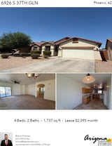 Printable PDF flyer of 6926 S 37th Glen. Photos & Basic Info
