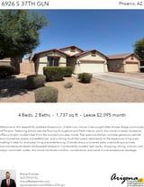 Printable PDF flyer of 6926 S 37th Glen. Main Photo & Short Description