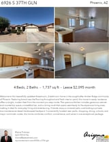 Printable PDF flyer of 6926 S 37th Glen. 4 Photos & Short Description