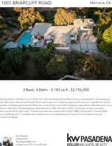 Printable PDF flyer of 1001 Briarcliff Road. Main Photo & Short Description