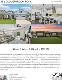 Printable PDF flyer of 152 Cloverbrook Road. 4 Photos & Short Description