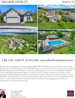 Printable PDF flyer of 120 Lake Vista Ct.. 4 Photos & Short Description