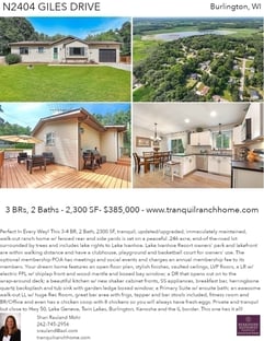 Printable PDF flyer of N2404 Giles Drive. 4 Photos & Short Description