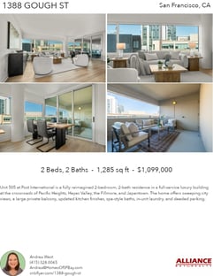 Printable PDF flyer of 1388 Gough St. 4 Photos & Short Description