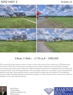 Printable PDF flyer of 5092 Hwy 2. 4 Photos & Short Description