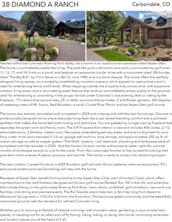 Printable PDF flyer of 38 Diamond A Ranch Road. 4 Photos & Short Description